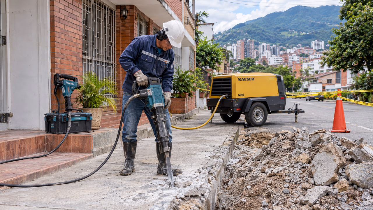 Alquiler de equipo para demolición en una remodelación en Bucaramanga